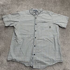Columbia Button Down Shirt Mens Large Multi Plaid Short Sleeve Cotton Casual Top